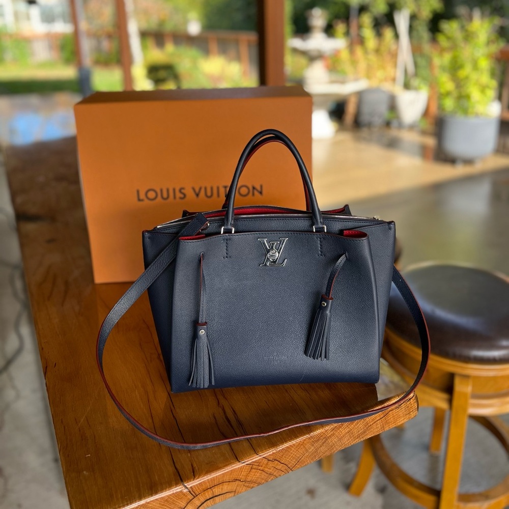 Louis Vuitton Lockme Shoulder Bag w/ Marine Leather